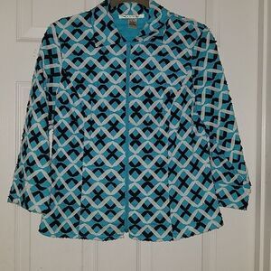 Rafael turquoise white black jacket
Sz 6